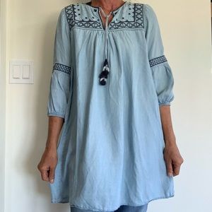 L.O.G.G. embroidered tunic shirt dress Size 8